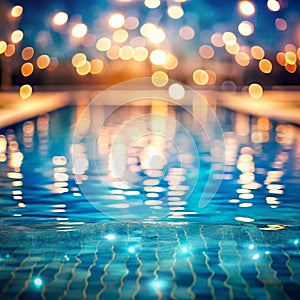 Bokeh Light Reflection in Pool