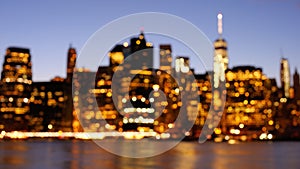 Bokeh photo of Manhattan skyline