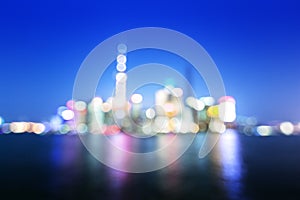 Bokeh of Shanghai skyline