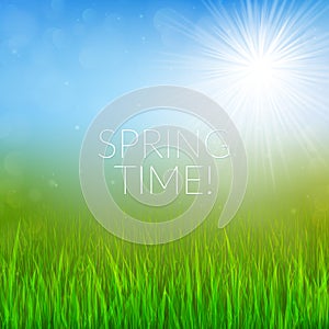 Bokeh spring background. Abstract Green Sunny Good Mood Spring Background