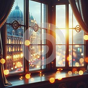 Bokeh Windows Windows captured with a bokeh effect softening photo
