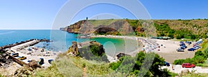 Bolata beach Bulgaria. Famous bay near Cape Kaliakra. Panoramic