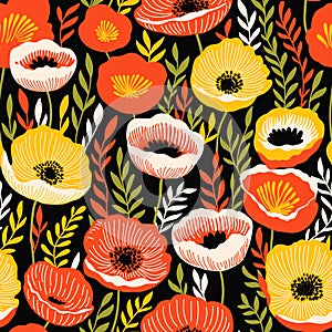 Bold Abstract Bright Floral Pattern