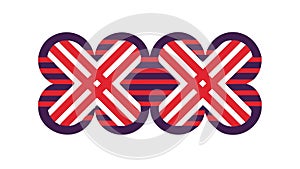 Bold Abstract Striped Interlocking XX Pattern, vector design Generative AI