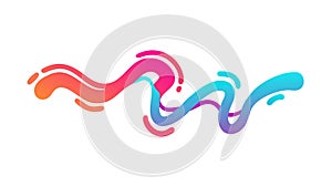 Bold Abstract Wavy Gradient Line Design Element, vector design Generative AI