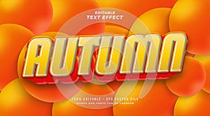 Bold Autumn Text Style in Orange Gradient with 3D Effect