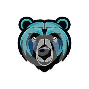 Bold Bear Head Illustration with Strong Features and Intense Expression for Logo, Branding, and Mascot Design Projects photo