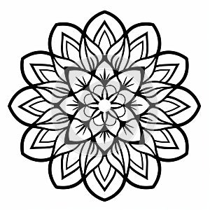 Bold And Beautiful Black And White Mandala With Leaf Accents