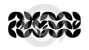 Bold black abstract geometric chain-link pattern, vector design Generative AI
