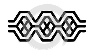 Bold Black Abstract Wavy Pattern Graphic, vector design Generative AI