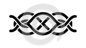 Bold Black Celtic Knot Style Decorative Border, vector design Generative AI