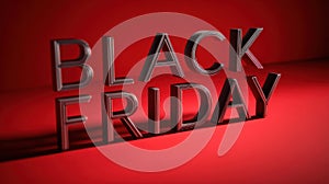The bold Black Friday text on a vibrant red background. AI generated image