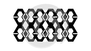 Bold Black Geometric Abstract Seamless Pattern, vector design Generative AI
