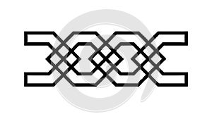 Bold Black Geometric Interwoven Pattern Design, vector design Generative AI