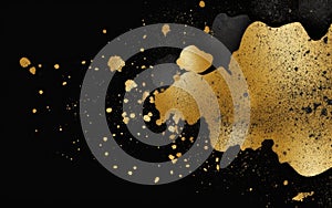 Bold Black and Gold Paint Splash Background