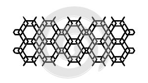Bold Black Hexagonal Geometric Pattern Structure, vector design Generative AI