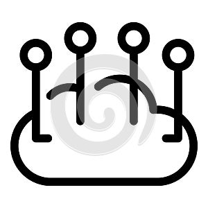 Network cloud computing connecting digital devices icon