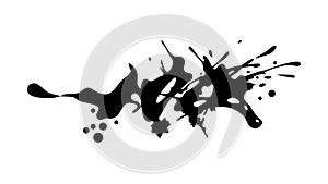 Bold Black Ink Splatter Abstract Grunge Mark, vector design Generative AI