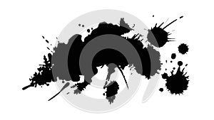 Bold Black Ink Splatter Vector Element, vector design Generative AI