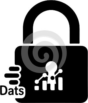 Data Security Lock Icon with Abstract Figure