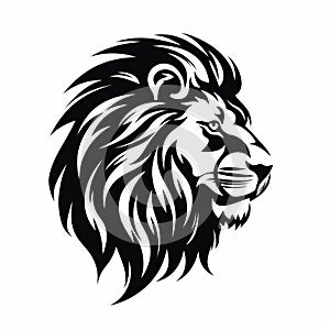 Bold Black And White Lion Tattoo With Clean Silhouette Design
