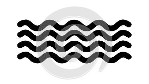 Black Wavy Line Pattern Abstract Texture, vector design Generative AI