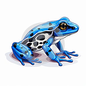 Bold Blue Bullfrog Frog Vector Illustration