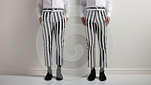 Bold And Bright Striped Pants: A Gothicpunk Optical Illusion