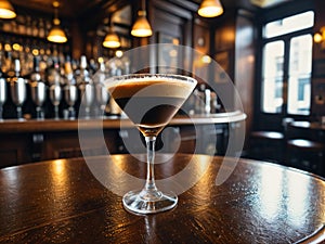 Bold and Caffeinated The London Pub Espresso Martini.AI Generated