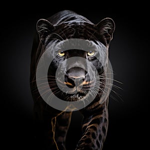 Bold Character Designs: Hyperrealistic Black Leopard In 8k Resolution