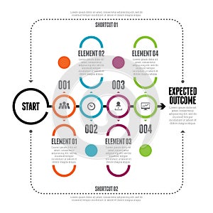 Bold Circle Line Chain Infographic