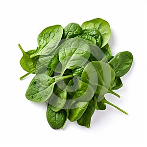 Bold And Clean Spinach Leaves On White Background