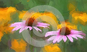 Bold Color Summer Flowers Painting