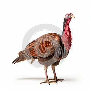 Bold Coloration: Turkey Isolated On White Background