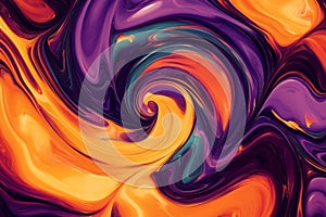 A bold, colorful abstract background with intricate swirling vortexes. The spiraling, fluid photo