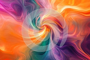A bold, colorful abstract background with intricate swirling vortexes. The spiraling, fluid photo