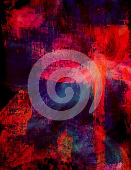 Bold Colorful Abstracted Vibrant Swathed Painted Grunge photo