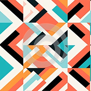 Bold And Colorful Geometric Design With Brick Pattern photo