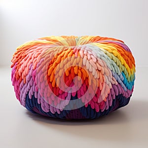 Bold And Colorful Rainbow Pouf By Anna Luu