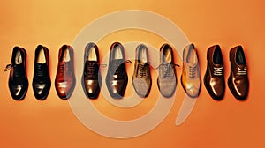 Bold Contrast Shoes On Orange Background