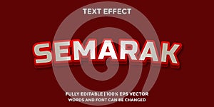 Bold 3D Editable Red Text Effect Template