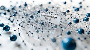 A bold 3D rendering of the text "Large Language Model" on a crisp white background, with soft shadows adding depth.