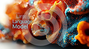 A bold 3D rendering of the text "Large Language Model" on a crisp white background, with soft shadows adding depth.