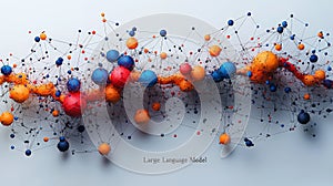 A bold 3D rendering of the text "Large Language Model" on a crisp white background, with soft shadows adding depth.