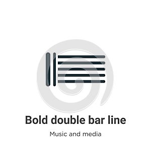 Bold double bar line vector icon on white background. Flat vector bold double bar line icon symbol sign from modern music and