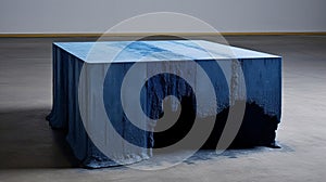 Bold And Eerie: Blue Dyed Table Inspired By Melting Landscapes