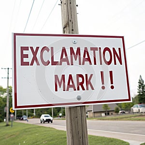 Exclamation mark sign isolated on white background