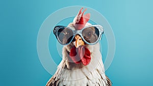 Bold Fashion Photography: Chicken With Sunglasses In Solapunk Style