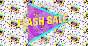 Bold Flash Sale Advertisement in Retro Eighties Style 4k