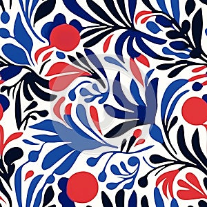 Bold Floral Pattern Inspired By Matisse's Design